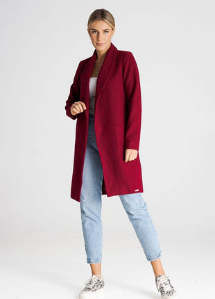 Versatile Open-Front Coat with Large Lined Collar & Optional Belt – Side Pockets - MimiStylez