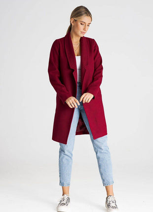 Versatile Open-Front Coat with Large Lined Collar & Optional Belt – Side Pockets - MimiStylez