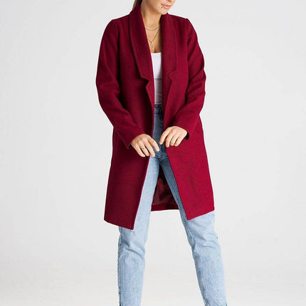 Versatile Open-Front Coat with Large Lined Collar & Optional Belt – Side Pockets - MimiStylez