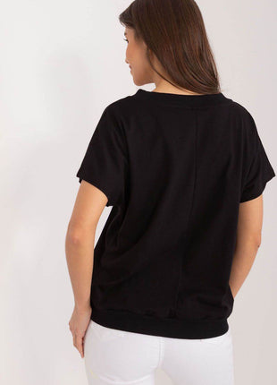 Cotton Casual Blouse with Embroidered Flower and Zircon Detail - MimiStylez