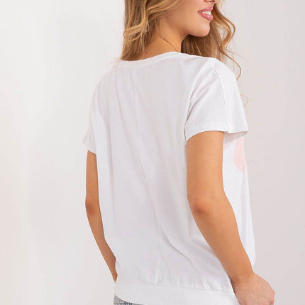 Cotton Floral Print Casual Blouse with Short Sleeves - MimiStylez