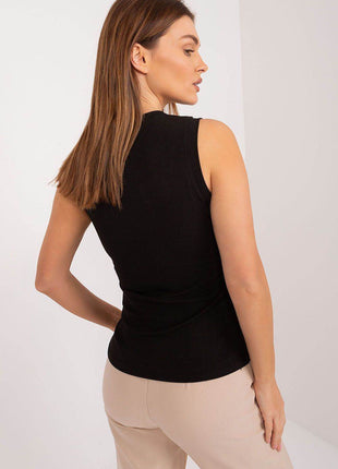 Sleeveless Ribbed Top with Fabric Flower – Casual Elegance - MimiStylez