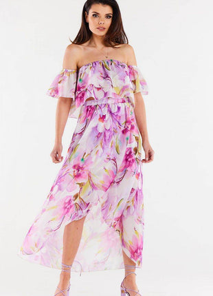 Long Asymmetrical Chiffon Skirt with Elastic Waist & Lining - MimiStylez