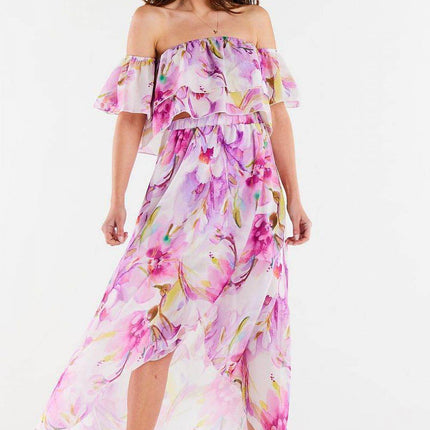 Long Asymmetrical Chiffon Skirt with Elastic Waist & Lining - MimiStylez