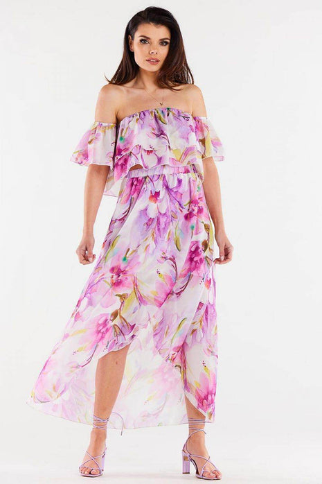 Long Asymmetrical Chiffon Skirt with Elastic Waist & Lining - MimiStylez