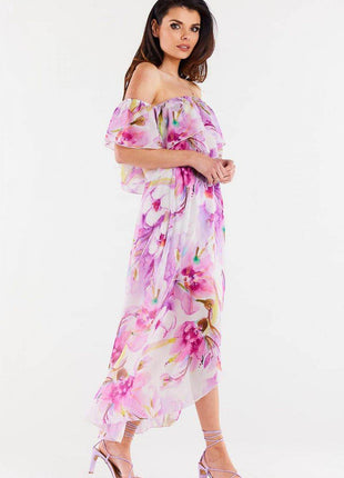 Long Asymmetrical Chiffon Skirt with Elastic Waist & Lining - MimiStylez