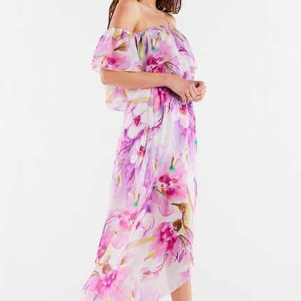 Long Asymmetrical Chiffon Skirt with Elastic Waist & Lining - MimiStylez