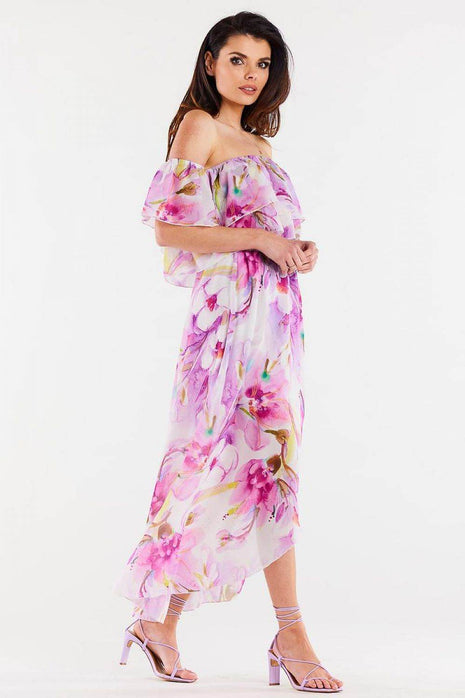 Long Asymmetrical Chiffon Skirt with Elastic Waist & Lining - MimiStylez