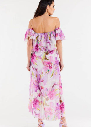 Long Asymmetrical Chiffon Skirt with Elastic Waist & Lining - MimiStylez