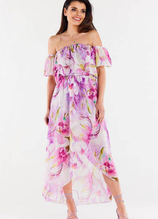 Long Asymmetrical Chiffon Skirt with Elastic Waist & Lining - MimiStylez