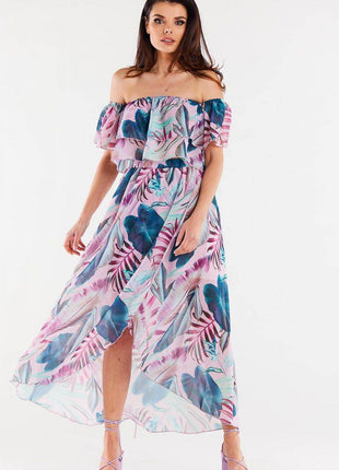 Long Asymmetrical Chiffon Skirt with Elastic Waist & Lining - MimiStylez