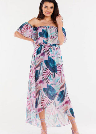 Long Asymmetrical Chiffon Skirt with Elastic Waist & Lining - MimiStylez