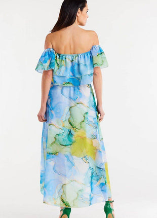 Long Asymmetrical Chiffon Skirt with Elastic Waist & Lining - MimiStylez