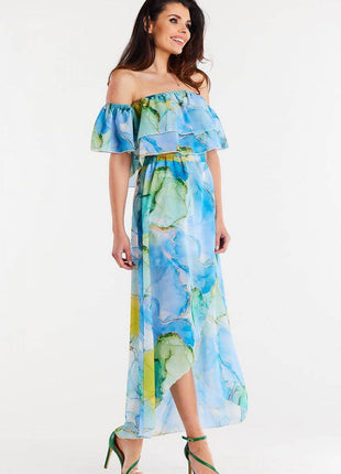 Long Asymmetrical Chiffon Skirt with Elastic Waist & Lining - MimiStylez