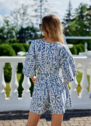 Tiered Blouse – Adjustable Front Tie & Short Sleeves for Summer - MimiStylez