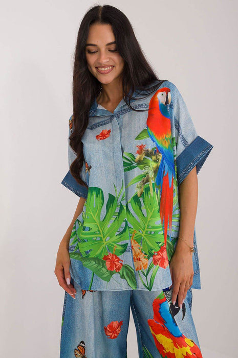 Colorful Floral Printed Viscose Shirt - MimiStylez