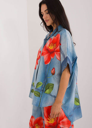 Colorful Floral Printed Viscose Shirt - MimiStylez