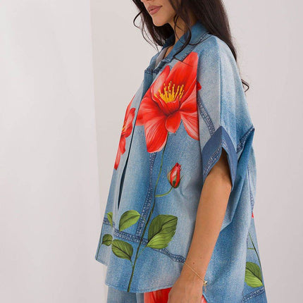 Colorful Floral Printed Viscose Shirt - MimiStylez