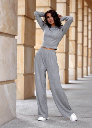 Elegant Melange Knit with Comfortable Boat Neckline - MimiStylez