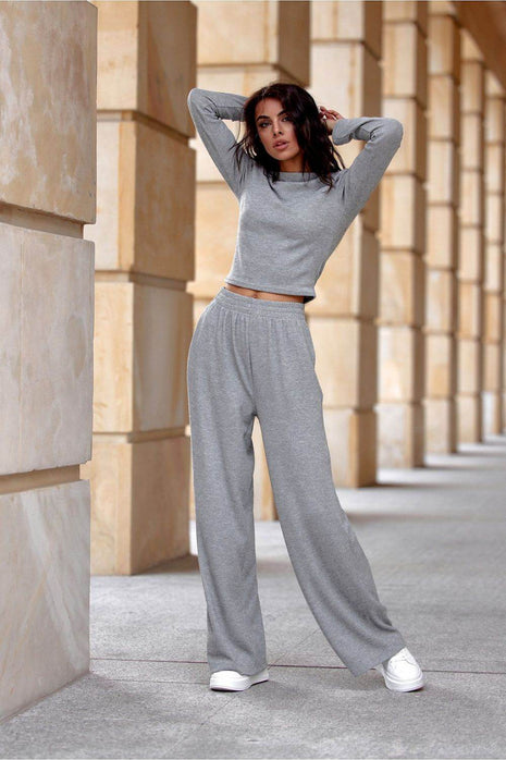 Elegant Melange Knit with Comfortable Boat Neckline - MimiStylez