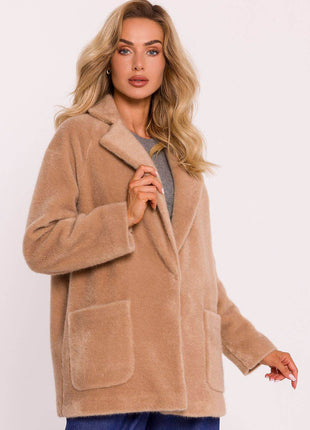 Oversized Teddy Bear Coat with Decorative Snap & Front Pockets – Fully Lined - MimiStylez