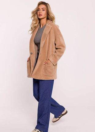 Oversized Teddy Bear Coat with Decorative Snap & Front Pockets – Fully Lined - MimiStylez
