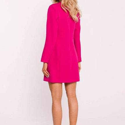 Collared Jacket Dress with Gold Buttons & Back Zip - MimiStylez