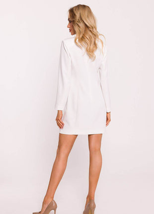 Collared Jacket Dress with Gold Buttons & Back Zip - MimiStylez