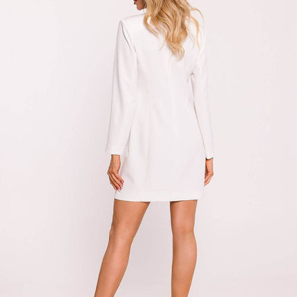 Collared Jacket Dress with Gold Buttons & Back Zip - MimiStylez