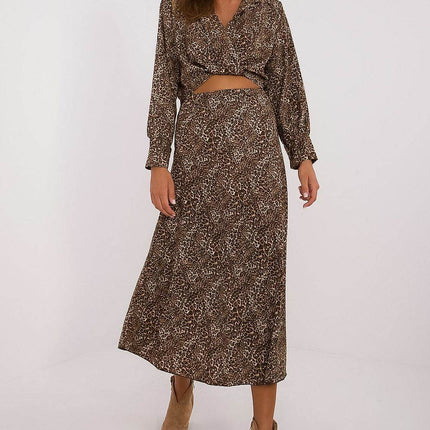 Women's Animal-Print Blouse & Skirt Set — Elegant Everyday Comfort - MimiStylez