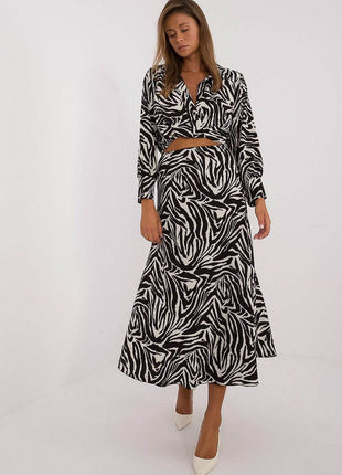 Women's Animal-Print Blouse & Skirt Set — Elegant Everyday Comfort - MimiStylez