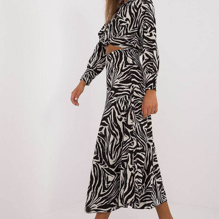 Women's Animal-Print Blouse & Skirt Set — Elegant Everyday Comfort - MimiStylez