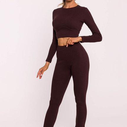 Ribbed Cotton Leggings with Flared Legs and Side Slits - MimiStylez
