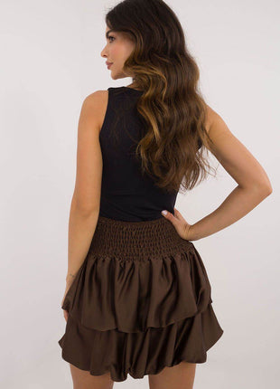 Elegant Ruffled Mini Skirt with Wide Elastic Waistband - MimiStylez