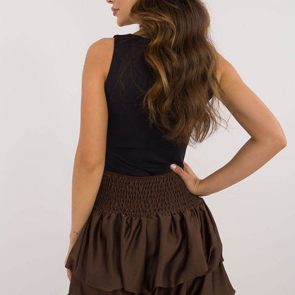 Elegant Ruffled Mini Skirt with Wide Elastic Waistband - MimiStylez