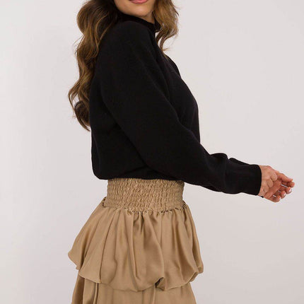 Elegant Ruffled Mini Skirt with Wide Elastic Waistband - MimiStylez
