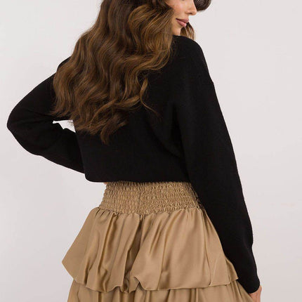 Elegant Ruffled Mini Skirt with Wide Elastic Waistband - MimiStylez