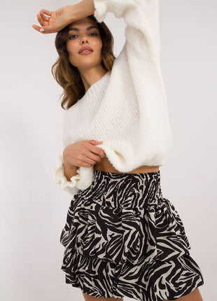 Elegant Ruffled Mini Skirt with Wide Elastic Waistband - MimiStylez