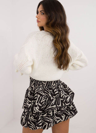 Elegant Ruffled Mini Skirt with Wide Elastic Waistband - MimiStylez