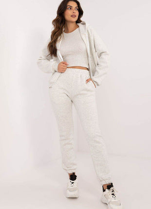 3-Piece Cotton Tracksuit Set – Hooded Zip Sweatshirt, Strapless T-Shirt & High-Waisted Joggers - MimiStylez