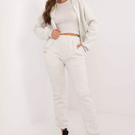 3-Piece Cotton Tracksuit Set – Hooded Zip Sweatshirt, Strapless T-Shirt & High-Waisted Joggers - MimiStylez