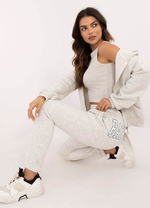 3-Piece Cotton Tracksuit Set – Hooded Zip Sweatshirt, Strapless T-Shirt & High-Waisted Joggers - MimiStylez