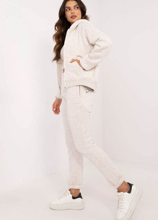 3-Piece Cotton Tracksuit Set – Hooded Zip Sweatshirt, Strapless T-Shirt & High-Waisted Joggers - MimiStylez