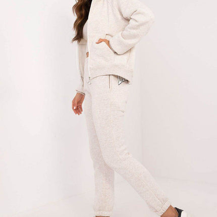 3-Piece Cotton Tracksuit Set – Hooded Zip Sweatshirt, Strapless T-Shirt & High-Waisted Joggers - MimiStylez