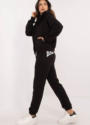 3-Piece Cotton Tracksuit Set – Hooded Zip Sweatshirt, Strapless T-Shirt & High-Waisted Joggers - MimiStylez