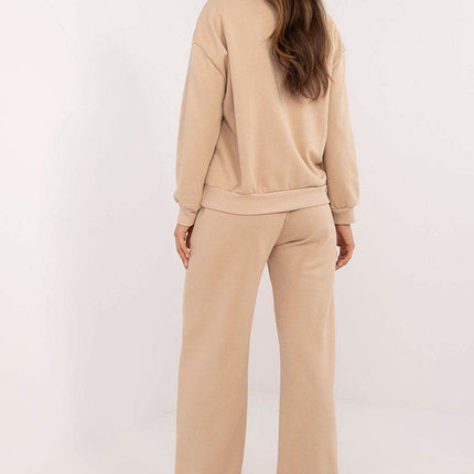 Women's Casual Cotton Set with Printed Sweatshirt & High-Waisted Pants - MimiStylez