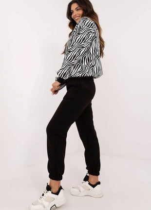 Women's Cotton 2-Piece Animal Print Lounge Set - Sweatshirt & High-Waisted Pants - MimiStylez