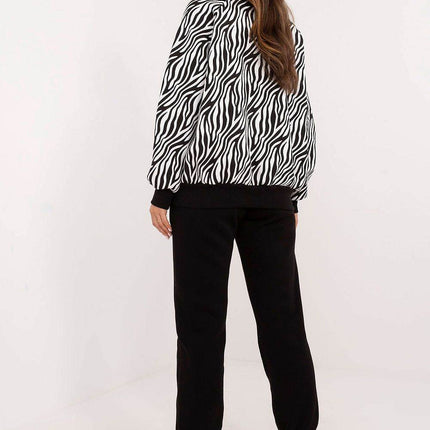 Women's Cotton 2-Piece Animal Print Lounge Set - Sweatshirt & High-Waisted Pants - MimiStylez