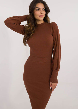 Ribbed Long Sleeve Blouse with Wide Cuffs - MimiStylez