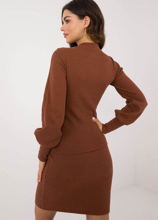 Ribbed Long Sleeve Blouse with Wide Cuffs - MimiStylez